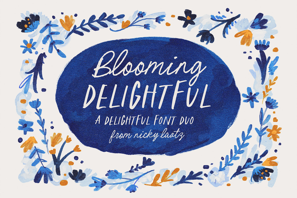 Blooming Delightful Font Duo, a Font by Nicky Laatz (Photo 1 of 22)