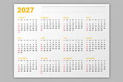 Wall Calendar 2027 (WC027-27-S), a Stationery Template by mikhailmorosin (Thumbnail 6 of 7)