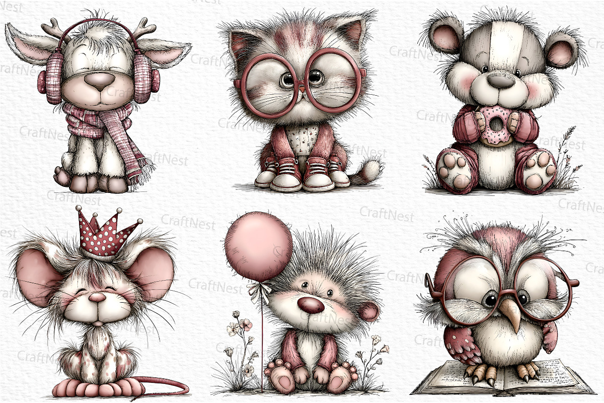 Quirky Animals Clipart, an Illustration by Craft Nest (Photo 6 of 6)