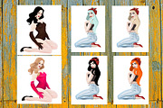 Pretty girl in the style of pin-up, an Illustration by Vavavka (Thumbnail 5 of 5)