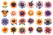 Groovy Halloween Daisies Clipart, an Illustration by Daily.Designs (Thumbnail 2 of 3)