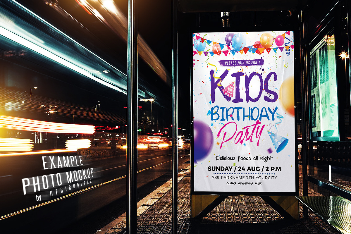 Kids Birthday Party Flyer Template, a Flyer Template by designblends@gmail.com (Photo 3 of 3)