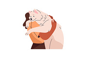 Happy people hugging cute dogs set, an Animal Illustration by PaperTrident (Thumbnail 9 of 11)