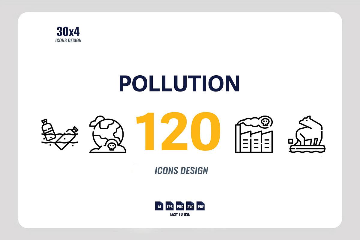 Pollution Icon Set | Creative Market