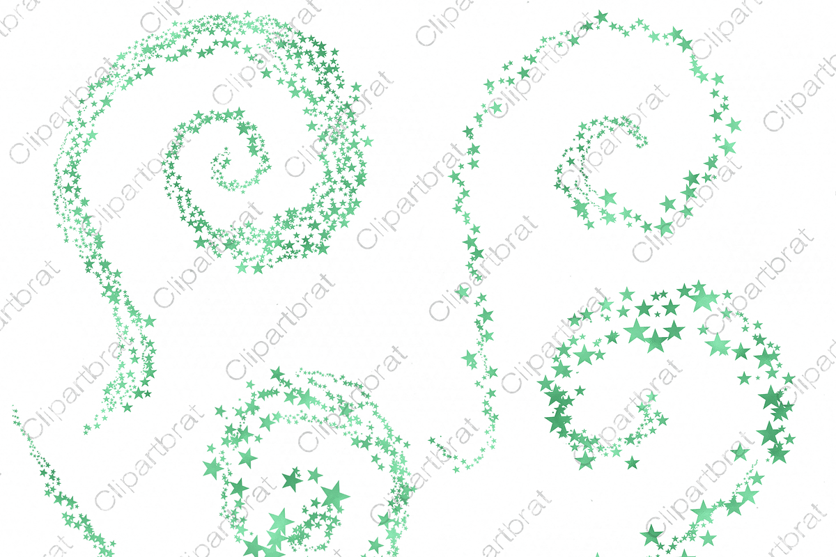 Kelly Green Watercolor Star Clipart, an Object Illustration by ClipartBrat Graphics (Photo 5 of 5)