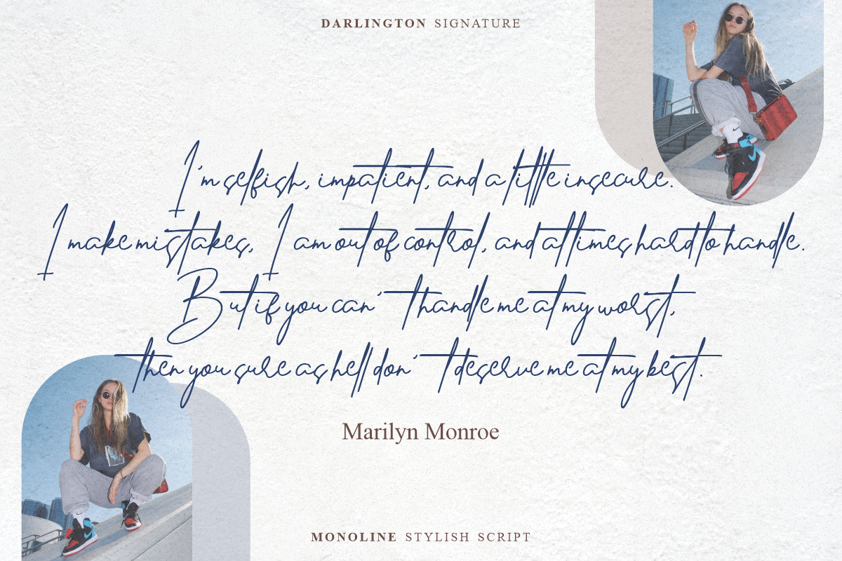 Darlington Signature, a Script Font by Glyphstyle (Photo 9 of 11)