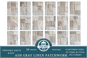 Ash Gray Linen Patchwork Papers, an Illustration by NiiiNArt (Thumbnail 4 of 8)