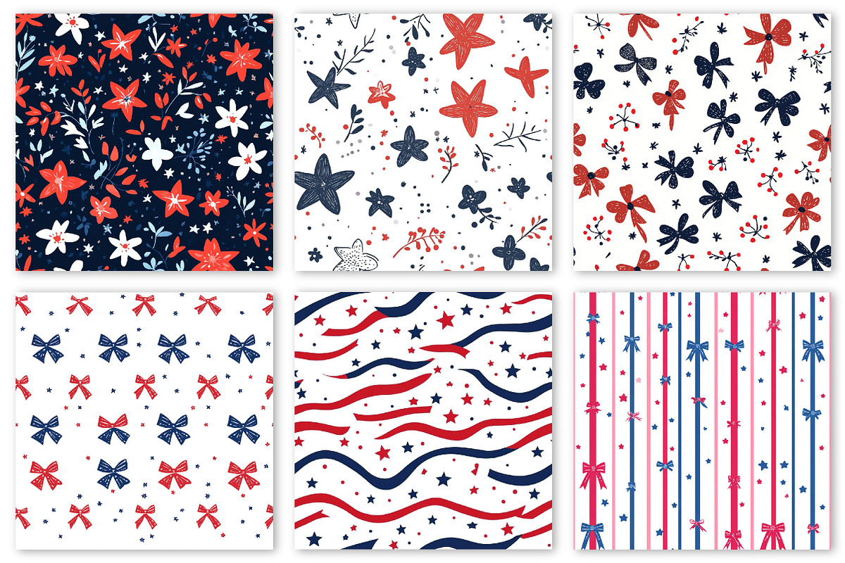 4th of July Patriotic Pattern Bundle, a Texture Illustration by Dream Creation (Photo 4 of 7)