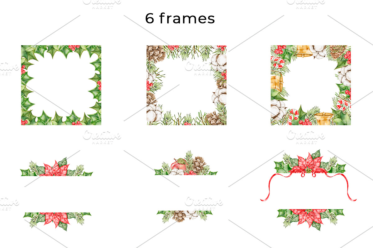 Xmas Watercolor Clipart, a Seasonal Illustration by Eves_Aquadreams (Photo 9 of 13)