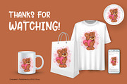 Cute Teddy Bear with Heart. T-Shirt., an Animal Illustration by KENO Mascots (Thumbnail 3 of 3)