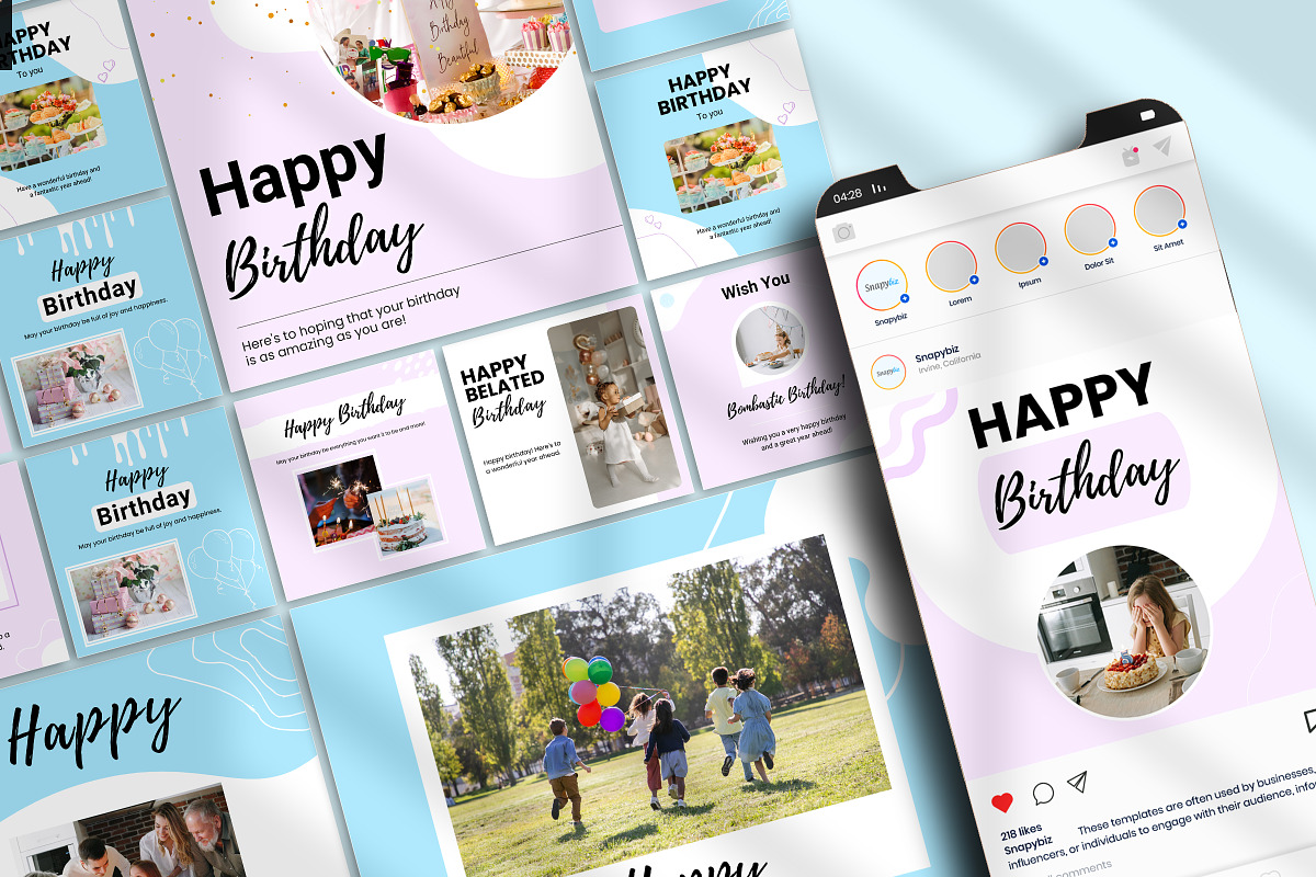 Happy Birthday Instagram Canva Post, a Social Media Template by Snapybiz (Photo 10 of 10)