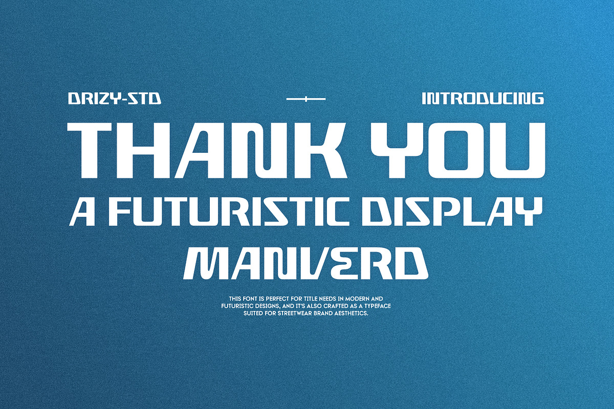 Manverd – Futuristic Display Font, a Sans Serif Font by Drizy (Photo 10 of 10)