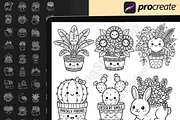 150 Terrarium Procreate Stamps, a Brush Add-On by DrawingStoryShop (Thumbnail 4 of 6)