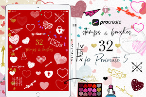 Valentine's Procreate Stamp Brushes