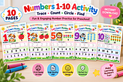 Preschool Numbers 1-10 Activity Book, an Education Illustration by Coco Bloom (Thumbnail 1 of 3)