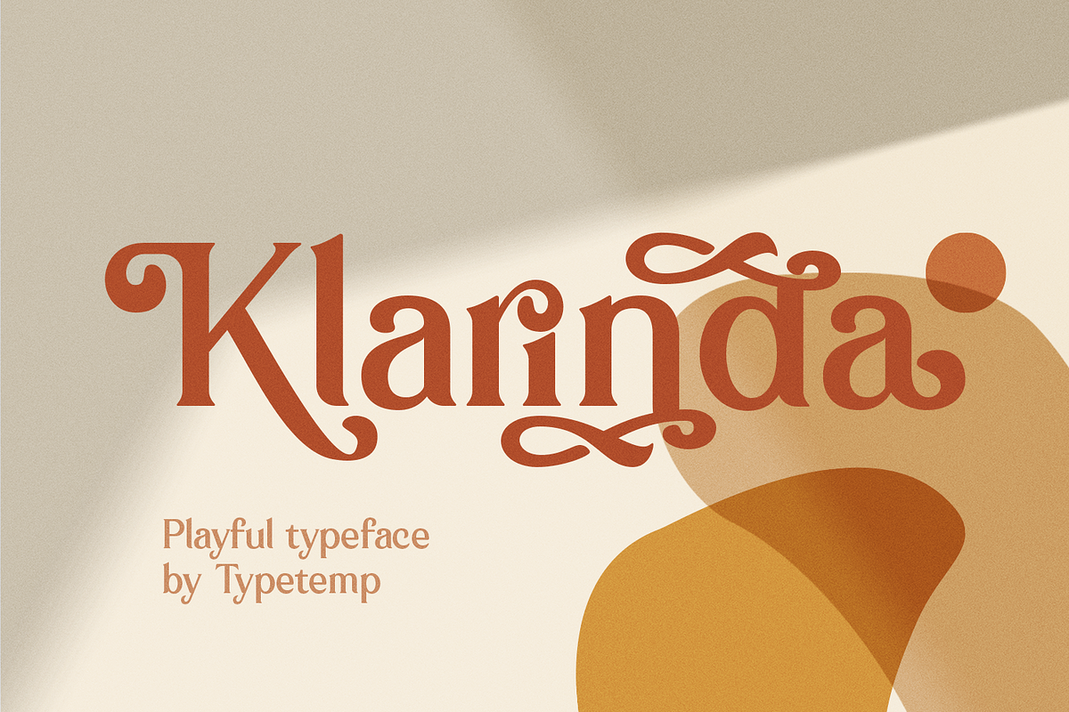 Klarinda Playful Serif Font, a Serif Font by Typetemp Studio (Photo 1 of 21)