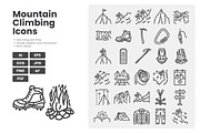 Mountain Climbing Outline Icon Pack, an Outline Icon by erifqizeicon (Thumbnail 2 of 3)
