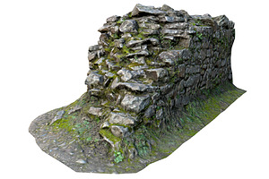 Old Mossy Stone Half Wall