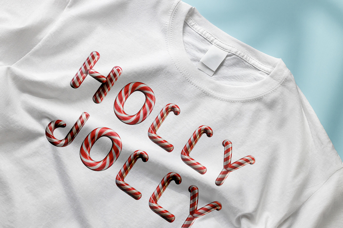 Candy Cane 3D Font, a Font by Loudoun Design Co. (Photo 5 of 6)