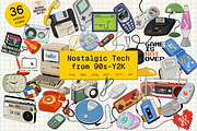 Nostalgic Tech Clipart - 90s-Y2K, a Decorative Illustration by Curiouss (Thumbnail 1 of 9)