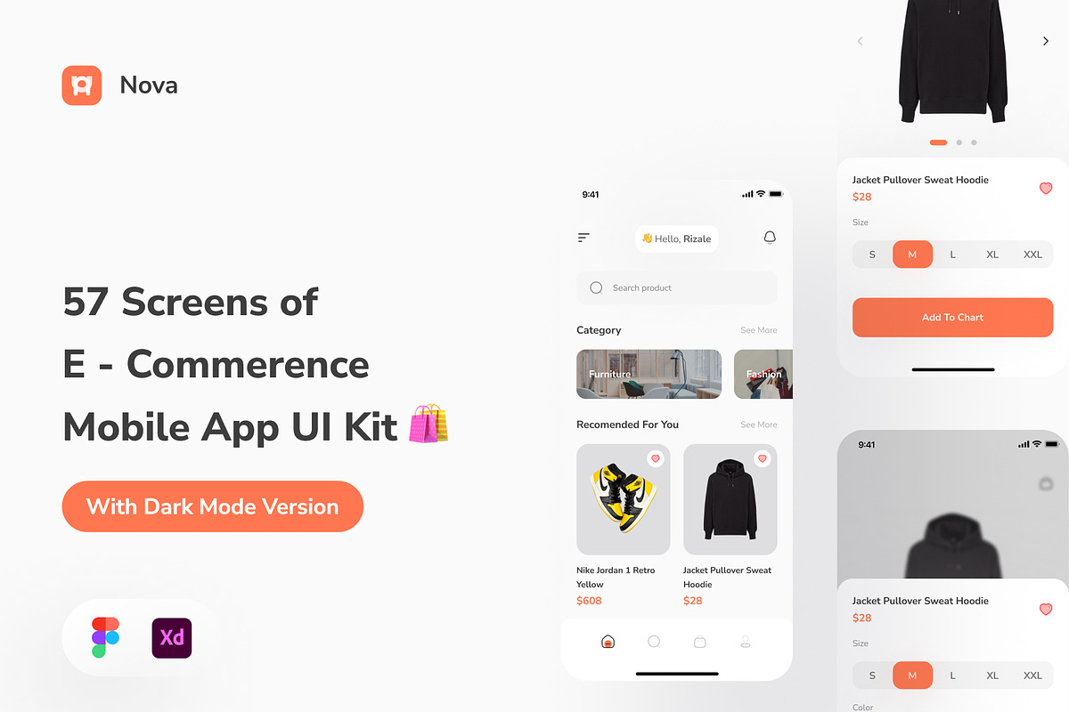 Nova - E commerence Mobile App Kit, an UI Kit Template by hellorizalahmadd (Photo 1 of 7)