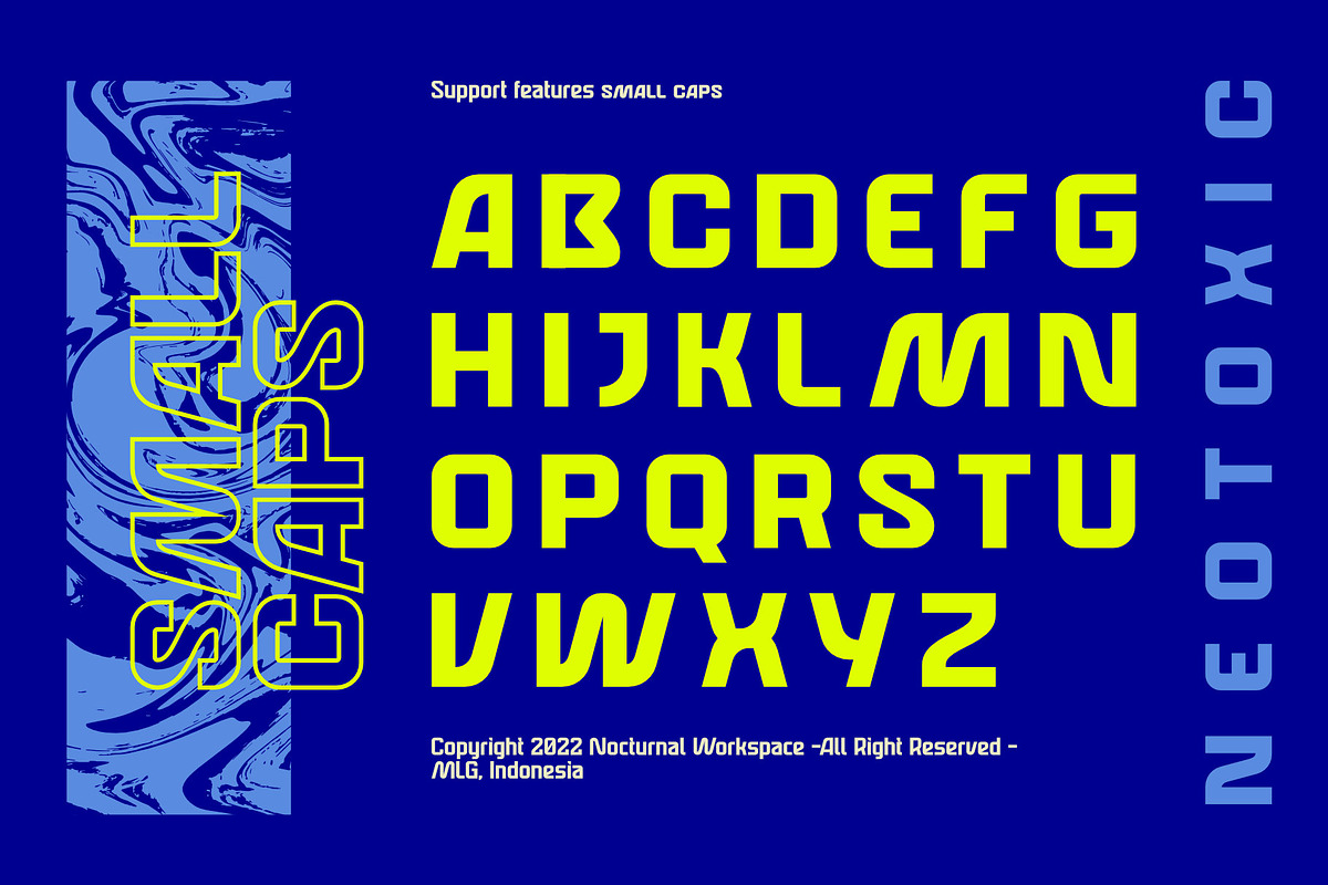Neotoxic Futuristic Sans Serif, a Sans Serif Font by Nocturnal Workspace (Photo 6 of 16)
