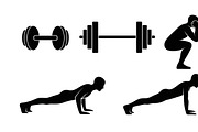 Fitness Workout Silhouette Icon Set, an Illustration by musafir_fashion (Thumbnail 4 of 51)