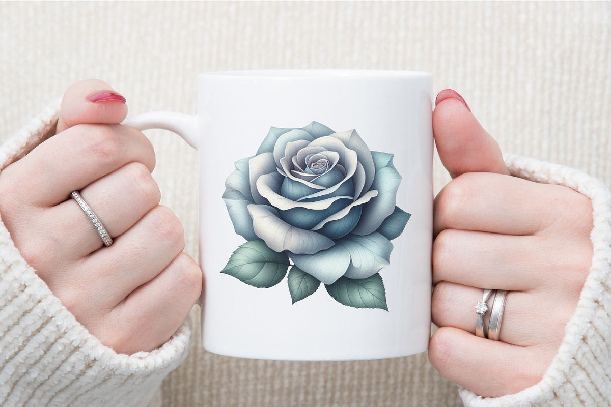 Elegant Dusty Blue Flowers Clipart, an Illustration by Sublimation Artist (Photo 5 of 6)