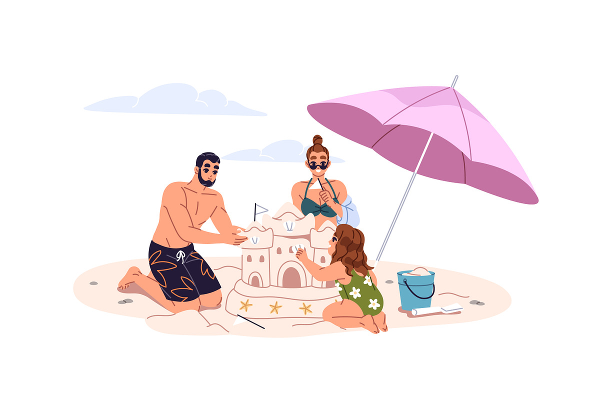Families on summer vacation set, a Person Illustration by PaperTrident (Photo 3 of 9)