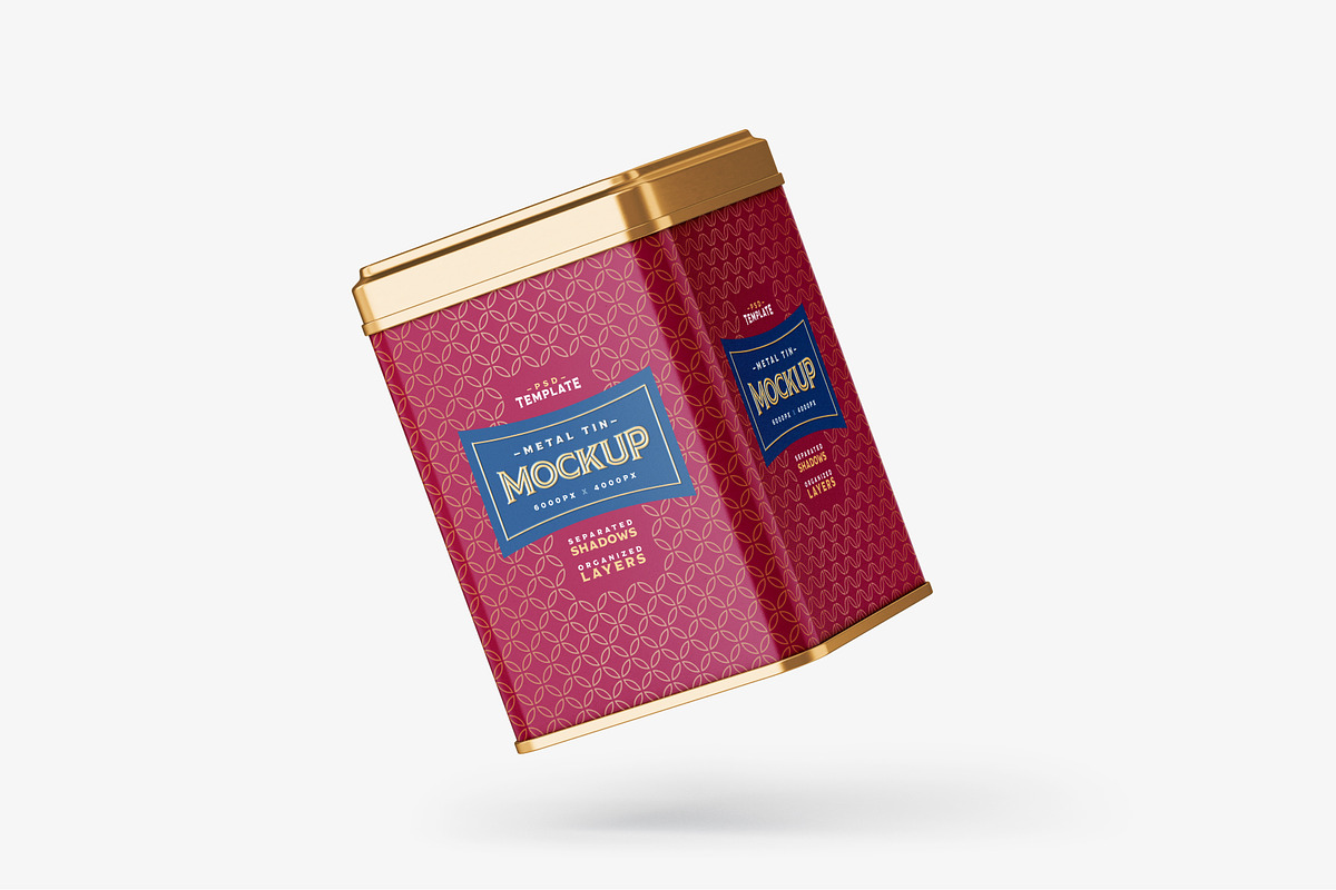 Square Tin Can Mockup Set, a Cups & Container Mockup by Deeplab (Photo 14 of 16)