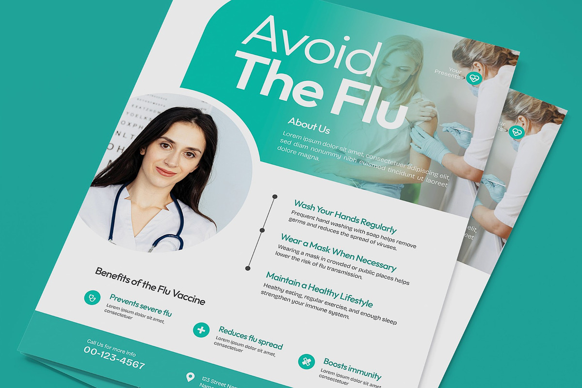 Avoid The Flu Flyer, a Flyer Template by graphicook (Photo 2 of 3)