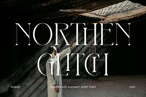Northen Glitch, a Serif Font by Muflieart