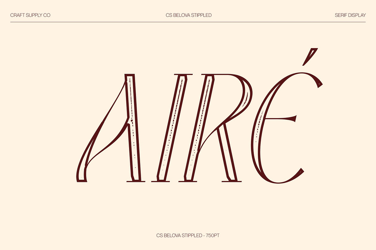 CS Belova Stippled, a Serif Font by Craft Supply Co. (Photo 2 of 8)