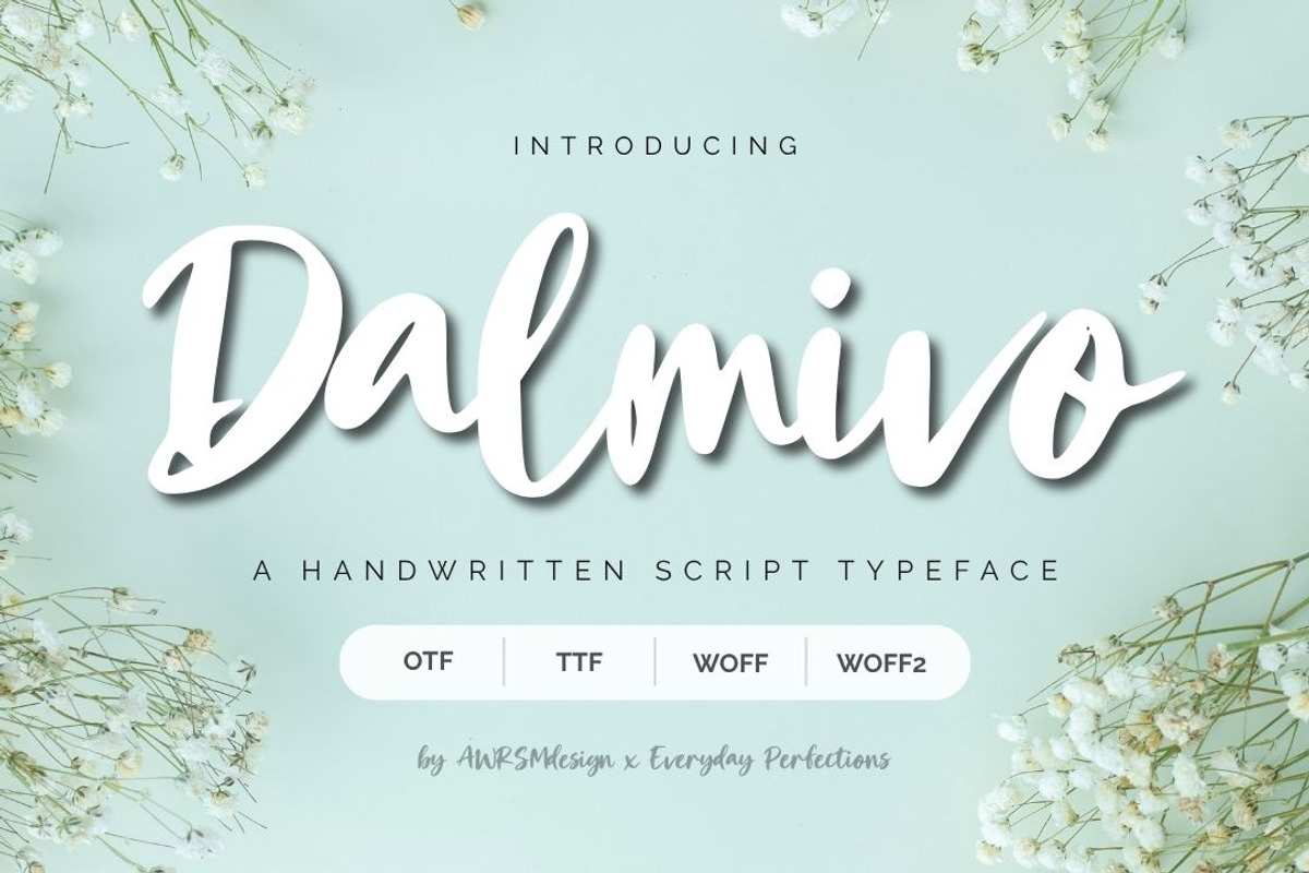 Dalmivo | Script Decorative Font, a Script Font by Everyday Perfection (Photo 1 of 5)