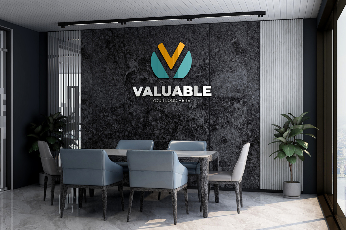 PSD Office Scene Modern Wall Mockup, a Product Mockup by Ayy (Photo 14 of 17)