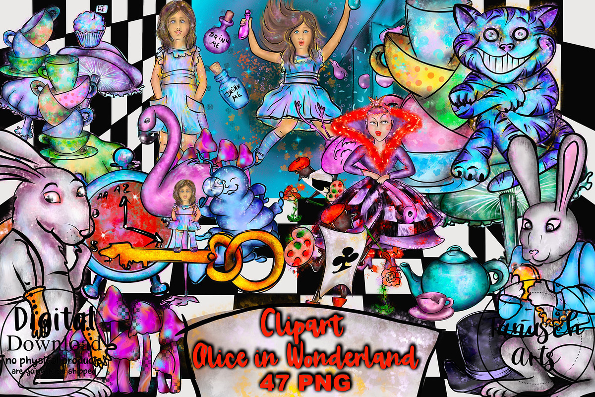 Alice in Wonderland Clipart, an Illustration by TanuschArts (Photo 8 of 8)