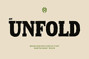 MN Unfold - Bold Display Typeface, a Slab Serif Font by Mantra Naga (Thumbnail 1 of 14)