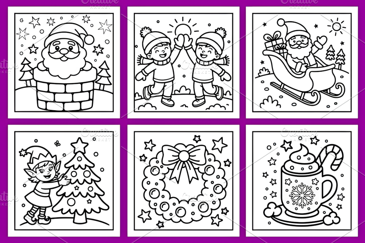 Big Christmas Coloring Book for Kids, a Seasonal Illustration by Coco Bloom (Photo 2 of 4)