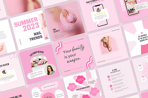 Nails Pink Social Feed Template