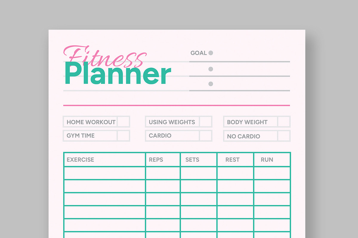 Fitness Planner for Daily Workout, a Stationery Template by ContestDesign (Photo 2 of 3)