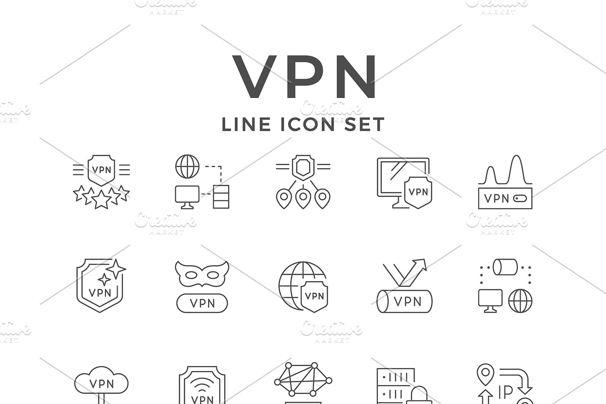 Set line icons of VPN, an Outline Icon by motorama (Photo 1 of 2)