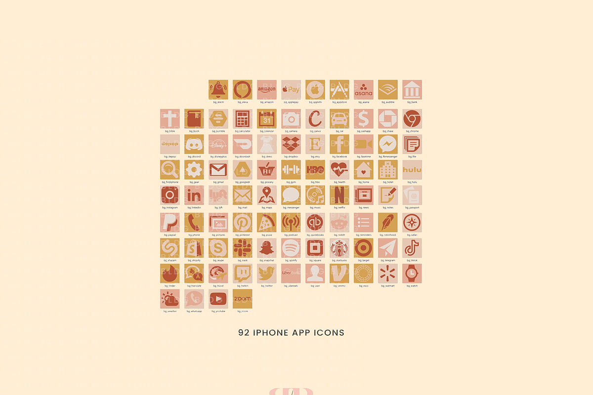 Neutral Abstract iOS 14 App Icons, an Icon by BLDGtheBoutique
