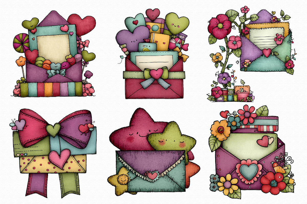 Valentine's Day Love Letter Clipart, an Illustration by Libby Wishes (Photo 7 of 7)