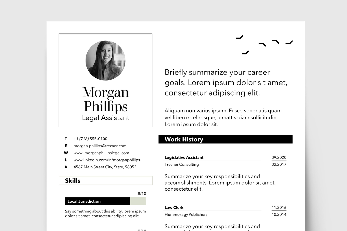 Modern Sophisticated Black and White, a Resume Template by Knockout Prezo (Photo 6 of 10)