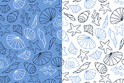 10 seamless patterns with seashells, a Pattern Graphic by EvgeniaV (Thumbnail 5 of 7)
