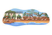 Luxury ocean & sea beach resorts set, an Illustration by Good Studio (Thumbnail 4 of 5)