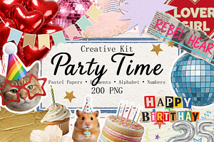 Party time - Creative Collage set, an Object Graphic by DreamoraArt