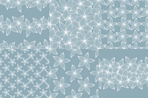 Seamless floral blue pattern.