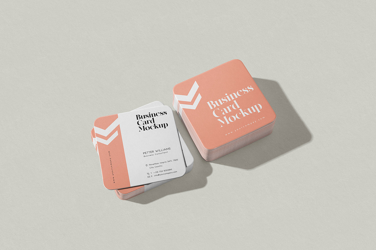 Square Business Card Mockup, a Product Mockup by ZippyPixels (Photo 3 of 7)