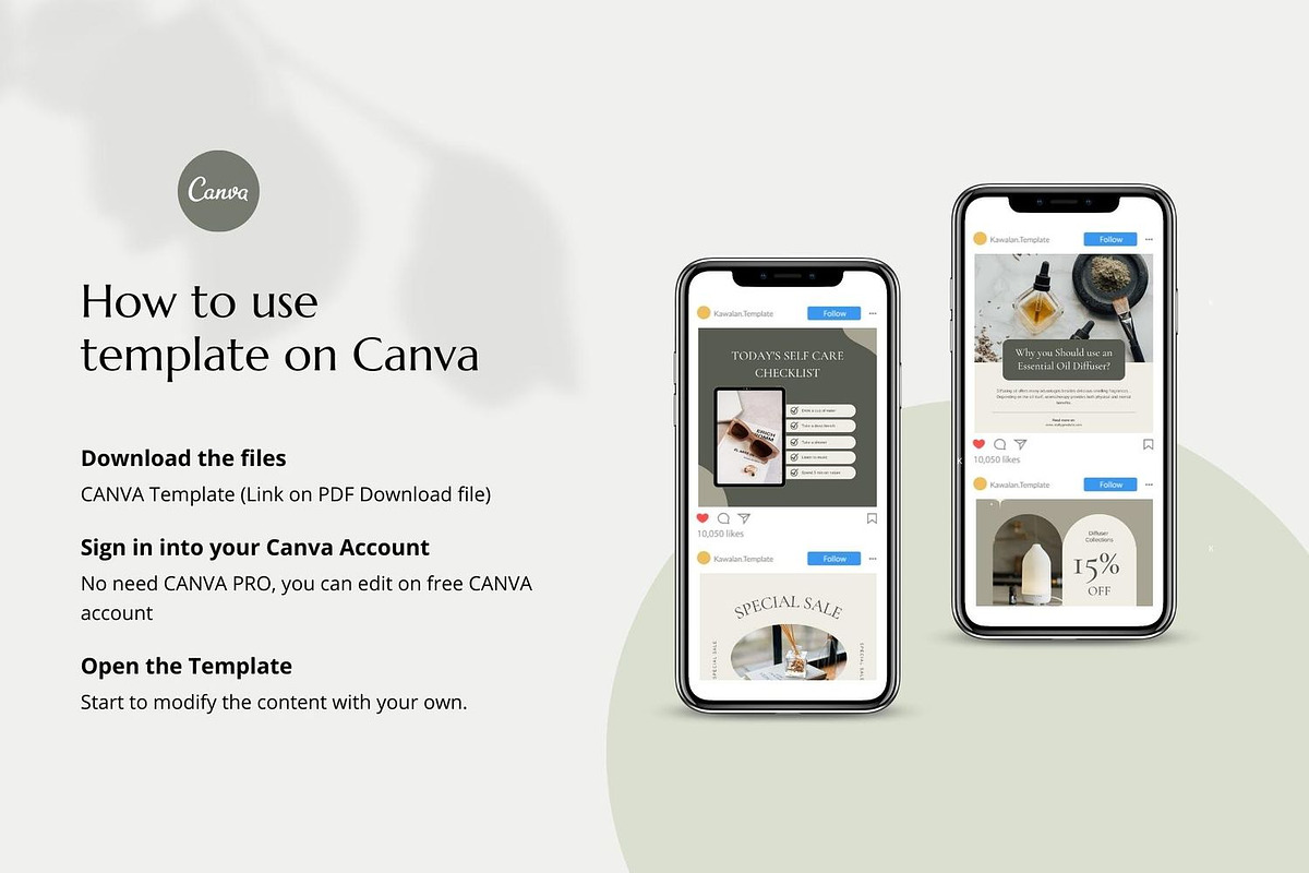 Wellness & Self love Canva Template, a Social Media Template by Kawalan Studio (Photo 9 of 10)